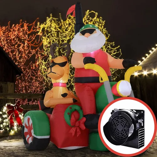 Vista 5 de Soplador de Ventilador Inflable de Repuesto, Soplador de Aire Impermeable de 12V 1.2A con Cadena de 3 Luces LED para Halloween, Navidad, Pascua, Día