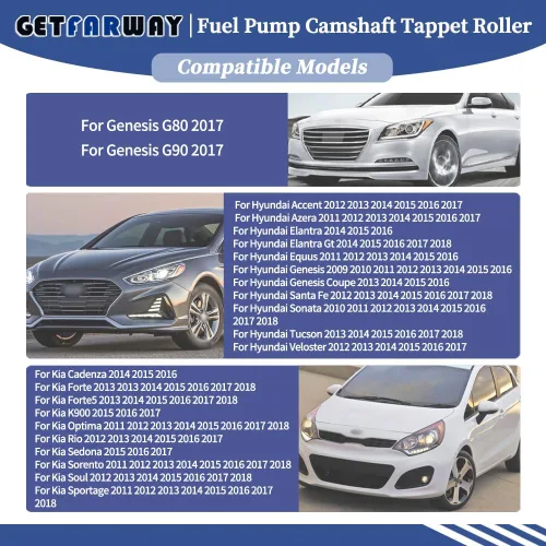 Vista 2 de Rodillo de tappet para árbol de levas con bomba de combustible para Genesis G80/G90 2017; para Hyundai 2009-2018; para Kia 2011-2018 Reemplazar #