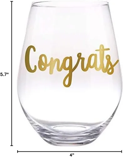 Vista 2 de Slant Collections Creative Brands - Vaso de vino sin tallo jumbo, 30 onzas, felicitaciones