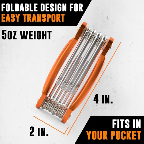 Vista 5 de Mutt Tools Juego de Llaves de Estrella a Prueba de Manipulación – Juego Torx de Seguridad Plegable con Agujero en el Medio – Para Tornillos de Llave