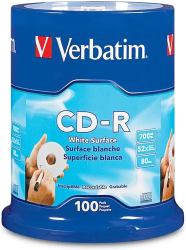 Vista 10 de Verbatim CD-R - Discos en blanco de 700 MB, 80 minutos, 52X, discos grabables para datos y música, paquete de 10 fundas delgadas