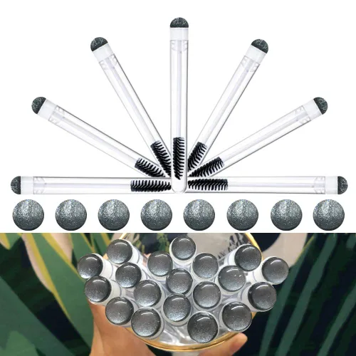Vista 13 de Cepillo para pestañas, herramienta de maquillaje, suministros para extensiones de pestañas, cepillo de limpieza, rímel con diamante, 50