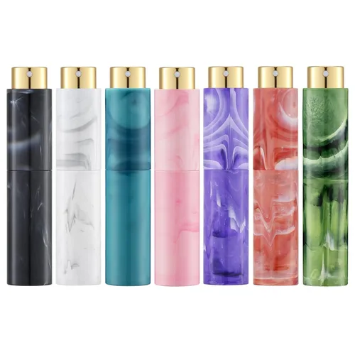 Vista 10 de Tekson Atomizador de perfume de 0.3 fl oz (4 unidades), recipientes de colonia recargables, botella vacía en aerosol dispensador para tamaño de mini