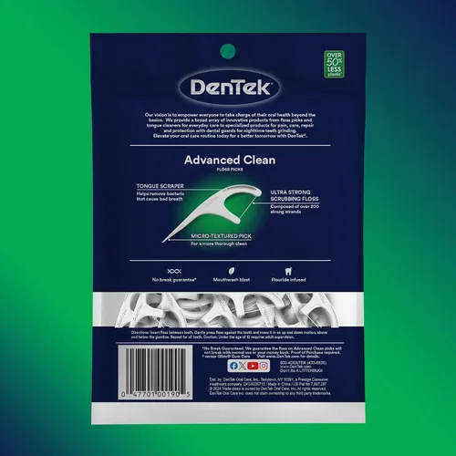 Vista 8 de DenTek Triple Clean Advanced Clean - Púas de hilo dental, sin roturas y sin deshilacharse, 150 unidades, paquete de 6