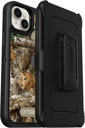 Vista 10 de OtterBox Funda de la serie Defender para iPhone 14 Plus - Negro, resistente y duradera, con protección de puerto, incluye clip de funda y soporte