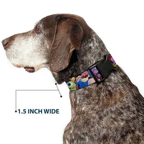 Vista 7 de Buckle-Down Collar de clip de plástico, Monsters University Monsters Stacked, 1/2 pulgada de ancho, se adapta a cuello de 6-9 pulgadas, pequeño