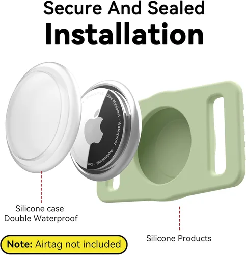 Vista 2 de GOCII Soporte para collar de perro para Airtag 2 unidades, soporte impermeable para Apple AirTag, funda de silicona para collares de perro