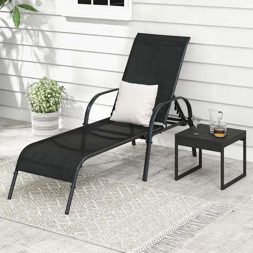Vista 8 de Giantex Silla de Salón para Patio, Tumbona para Exteriores con Respaldo de 5 Posiciones Ajustables, Marco de Acero Resistente, Sillón Reclinable