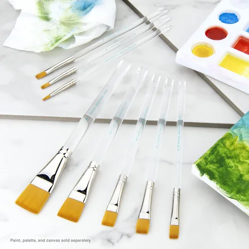 Vista 5 de Royal & Langnickel Aqualon Flat & Shader Artist - Juego de pinceles (8 piezas)