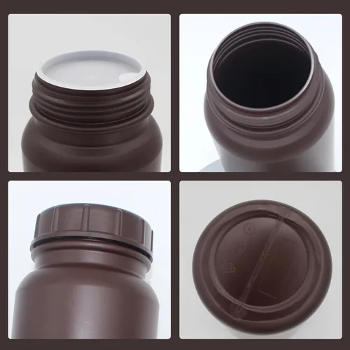 Vista 7 de Dutiplus Botella de reactivo ámbar de boca ancha HDPE de grado de laboratorio diseñada para aulas de laboratorios o almacenamiento en casa