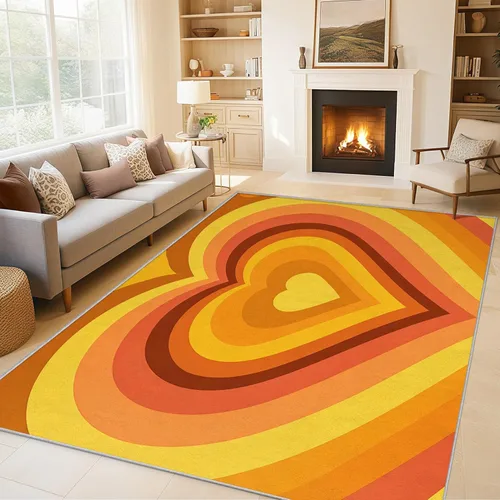 Vista 9 de 2x3 Retro Wavy Throw Rugs for Entryway, Washable Mid Century Modern Pattern Indoor Door Mat, Bedroom Kitchen Entrance, Non Slip Soft Thin, Abstract
