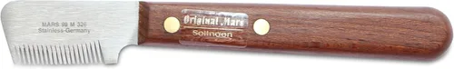 Vista 3 de Mars - Cuchillo profesional para pelar perros, herramienta de aseo para dientes inclinados medianos con borde cónico, diestro