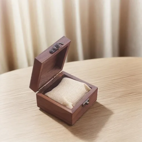 Vista 7 de Caja de madera de nogal para manualidades, joyero y caja de reloj, caja de recuerdo de madera de regalo (nogal)