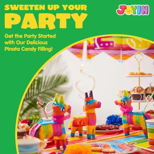 Vista 3 de 3 piezas de mini piñatas de burro de 7 x 5.5 pulgadas, color arcoíris Cinco de Mayo para diversión fiesta, taco, accesorios de fotos de eventos