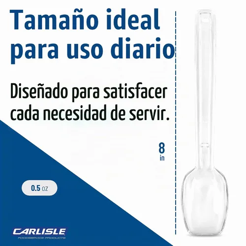 Vista 5 de Cucharas para servir Carlisle, sólidas y perforadas, para buffet/ensaladas 0.25 oz - 0.8 oz (paquete de 12 unidades), Transparente, 12
