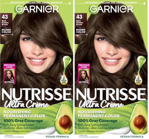 Vista 13 de Garnier Color de Cabello Nutrisse Crema Nutritiva, 10 Negro (Regaliz) Tinte Permanente para el Cabello, 1 Unidad (El Empaque Puede Variar)