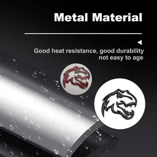 Vista 5 de Emblema de dinosaurio insignias de metal para Dodge RAM TRX 1500 2500 3500 ~ Pégalas en cualquier lugar (un par) (ojo rojo)