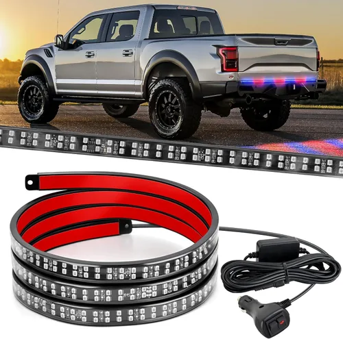Vista 17 de Nilight - Tira de luz LED para plataforma trasera de 30 pulgadas de UTV, 204 LED, luces de freno ámbar, luces intermitentes rojas, compatible