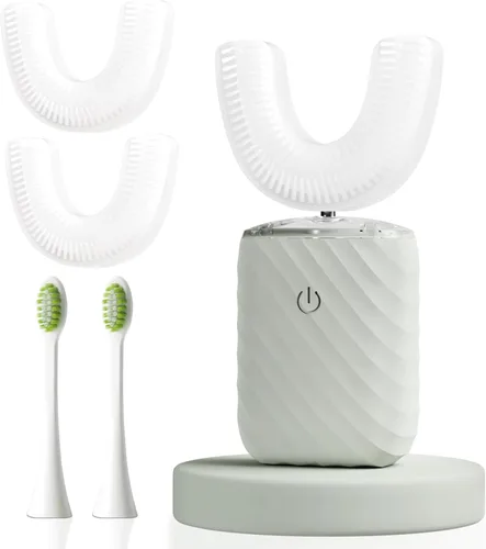 Vista 8 de Cepillo de dientes eléctrico automático ultrasónico para adultos, cepillo de dientes en forma de U, limpieza bucal de 360°, 5 modos