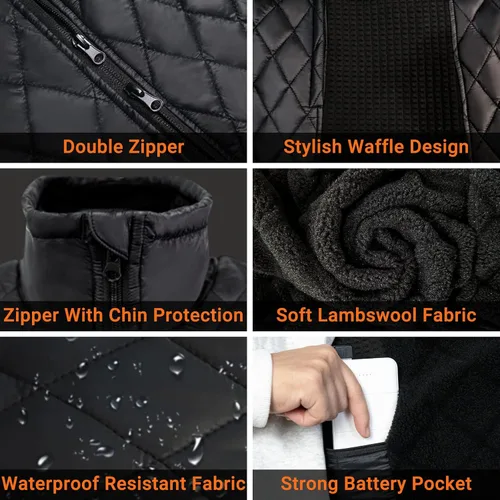 Vista 4 de Ompusos Heated Vest for Men Women, Heated Vest with Battery Pack Included Rechargeable, Electric Heated Jacket for Hunting