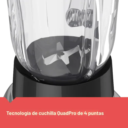 Vista 4 de BLACK+DECKER PowerCrush - Licuadora multifunción con jarra de vidrio de 6 tazas, 4 configuraciones de velocidad, color plateado