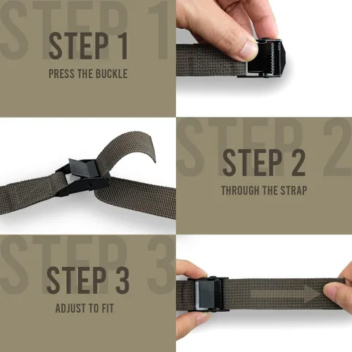 Vista 4 de Correas de cámara de sendero, correa de montaje de cámara de juego con hebilla de aleación de larga duración, 0.984 in de ancho x 6 pies de largo