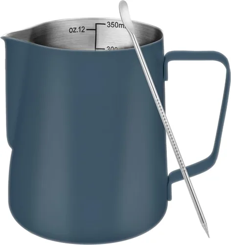 Vista 15 de Amrules Tazas de café expreso negras, taza de medición de café de 7 oz/200 ml con asa de madera, taza de espresso de acero inoxidable 304 con escala