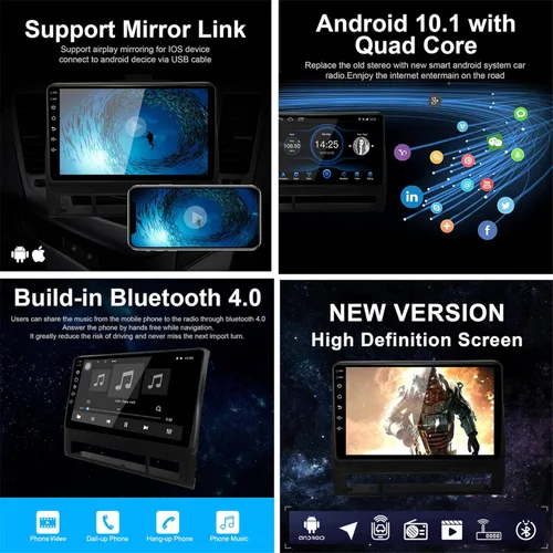 Vista 3 de EZoneTronics 2+32G para Toyota Tacoma 2005-2013 Accesorios de radio, Android coche estéreo pantalla táctil unidad principal navegación GPS Bluetooth