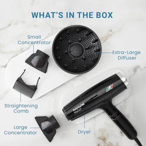 Vista 6 de BaBylissPRO® Nano Titanium™ Professional Italian High-Speed Falco Hair Dryer - 2000 watts and Ionic