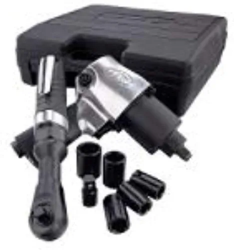 Vista 5 de Ingersoll Rand 2317G Llave de impacto neumática de 1/2" y trinquete neumático de 3/8" Kit de combinación, incluye juego de llaves de vaso de 5