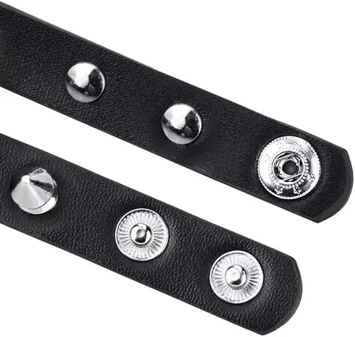 Vista 4 de Leather Spike Bracelet Punk Studded Rivet Cuff Black Wristband