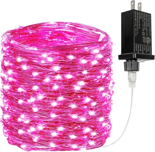 Vista 33 de Guirnalda de luces LED enchufables de 33 pies, impermeable, para exteriores e interiores, 8 modos con temporizador, luz de Navidad, decoración