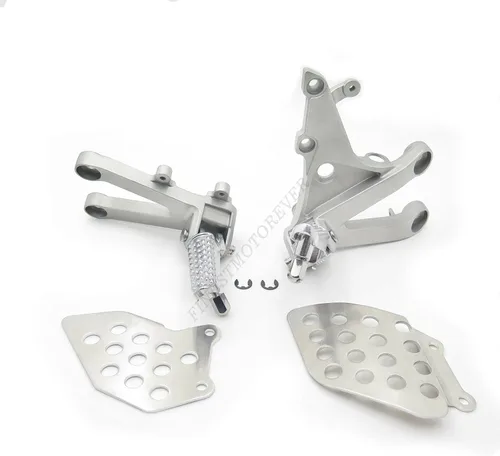 Vista 5 de HTTMT - Soporte de clavijas de pie delantero plateado compatible con Cbr600Rr Rr 2007-2014 [P/N: MT390-018-POLISH]