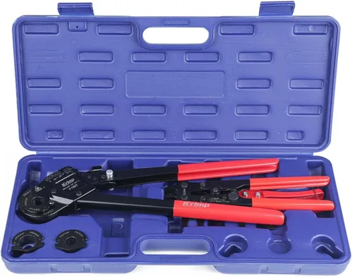 Vista 12 de iCRIMP ICP-1234AH Kit de Herramientas de Crimpado PEX - Anillos de Crimpado de Cobre de 1/2 pulgada y 3/4 pulgada, Crimpadora de Doble