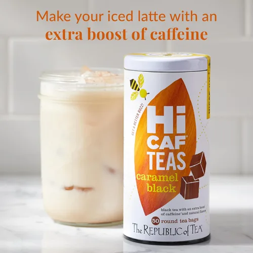 Vista 3 de The Republic of Tea — Té negro con caramelo HiCAF, 50 bolsitas de té, alto en cafeína