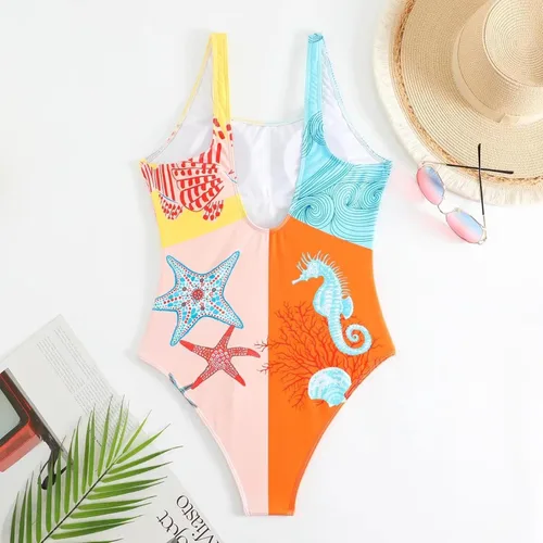 Vista 5 de Traje de baño de dos piezas para mujer, traje de baño con estampado de flores en 3D, traje de baño con estampado de moda con clase, conjunto