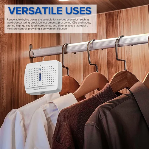 Vista 2 de Paquete de 2 deshumidificadores pequeños, absorbentes de humedad recargables, mini deshumidificadores seguros para pistola, absorbentes de humedad