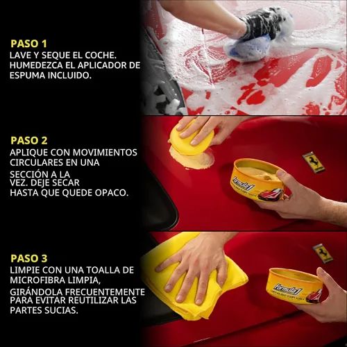 Vista 8 de Cera carnauba en pasta para automóviles – Formula 1, brillo superintenso, 12 onzas. Removes Haze & Paint Swirls, Easy to Use, Leaves Durable UV