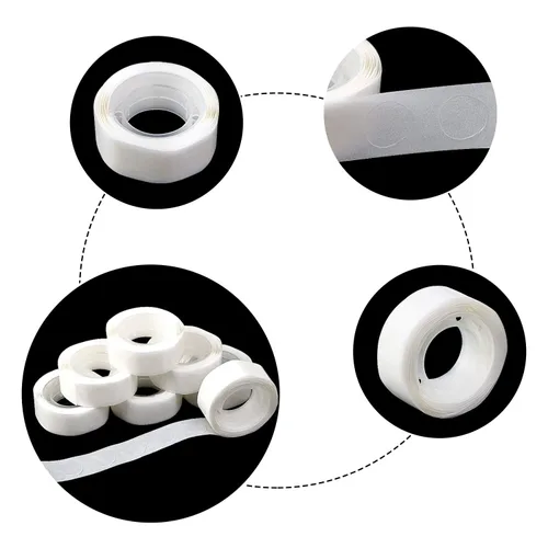 Vista 3 de UPINS 3000 Piezas Puntos de Pegamento para Globos Cinta Adhesiva de Puntos Removible, 30 Rollos Calcomanías de Puntos de Doble Cara para Decoración