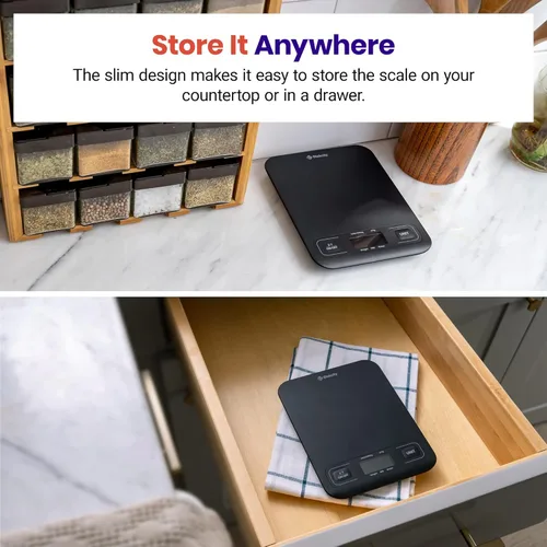 Vista 6 de Etekcity - Báscula de cocina para alimentos, báscula digital mecánica, gramos y onzas para pérdida de peso, hornear, cocinar, keto y preparación