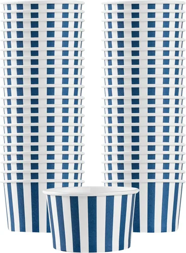 Vista 53 de Coppetta - Vasos de postre de 3 onzas, 50 tazas desechables para helado, tapas se venden por separado, cuencos de yogur congelado de papel rojo