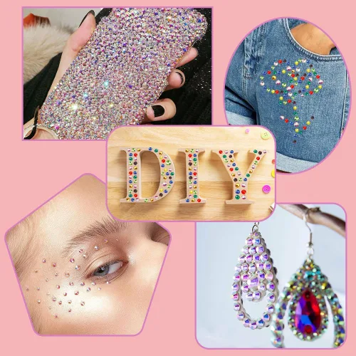 Vista 5 de Diamantes de imitación para manualidades, diamantes de imitación para uñas, gemas de uñas y diamantes de imitación, diamantes de imitación con parte