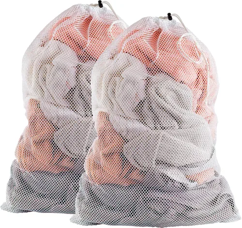 Vista 8 de Handy Laundry Bolsa de lavandería de malla XL, duradera, lavable a máquina con cierre de cordón seguro, perfecta para dormitorios universitarios
