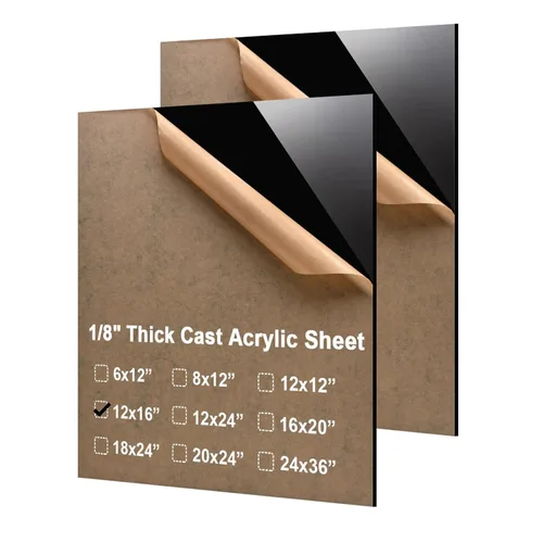Vista 57 de KINLINK Láminas de plexiglás 6x12 de 1/8 pulgada de espesor - Lámina de acrílico negro fundido de 3mm, lámina de plástico policarbonato