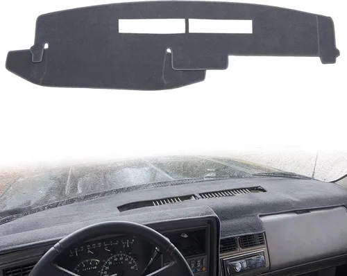 Vista 8 de Cubierta de salpicadero personalizada para Chevy Chevrolet/GMC Sierra C1500 C2500 C3500 K1500 K2500 K3500 Pickup Truck 1988-1994 (88-94, negro)