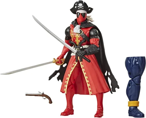 Vista 2 de Hasbro Marvel Legends Series 6-inch Deadpool Collection Deadpool Action Figure (Pirate) Toy Premium Design and 3 Accessories