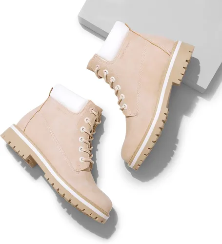Vista 8 de Bruno Marc Botas de nieve de invierno para mujer, botines con forro de piel sintética, botas cortas de trabajo cómodas para mujer al aire libre 2.0