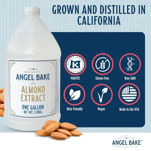 Vista 2 de Extracto de almendra pura, 1 galón, esencia natural para formulaciones de bebidas, fabricación a granel, desarrolladores de alimentos profesionales