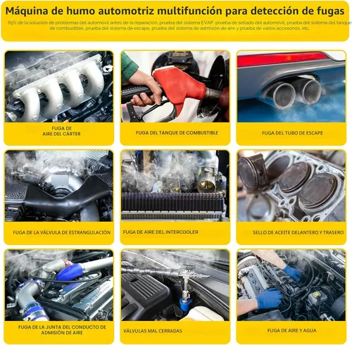 Vista 8 de Solary Detector de fugas de máquina de humo automotriz - probador de diagnóstico de vacío EVAP de 12V DC para sistema de tuberías