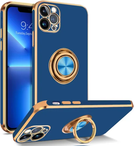 Vista 13 de BENTOBEN Funda para iPhone 13 Pro, iPhone 13 Pro, ajuste delgado, soporte de anillo de 360°, atril, soporte magnético para automóvil, soporte